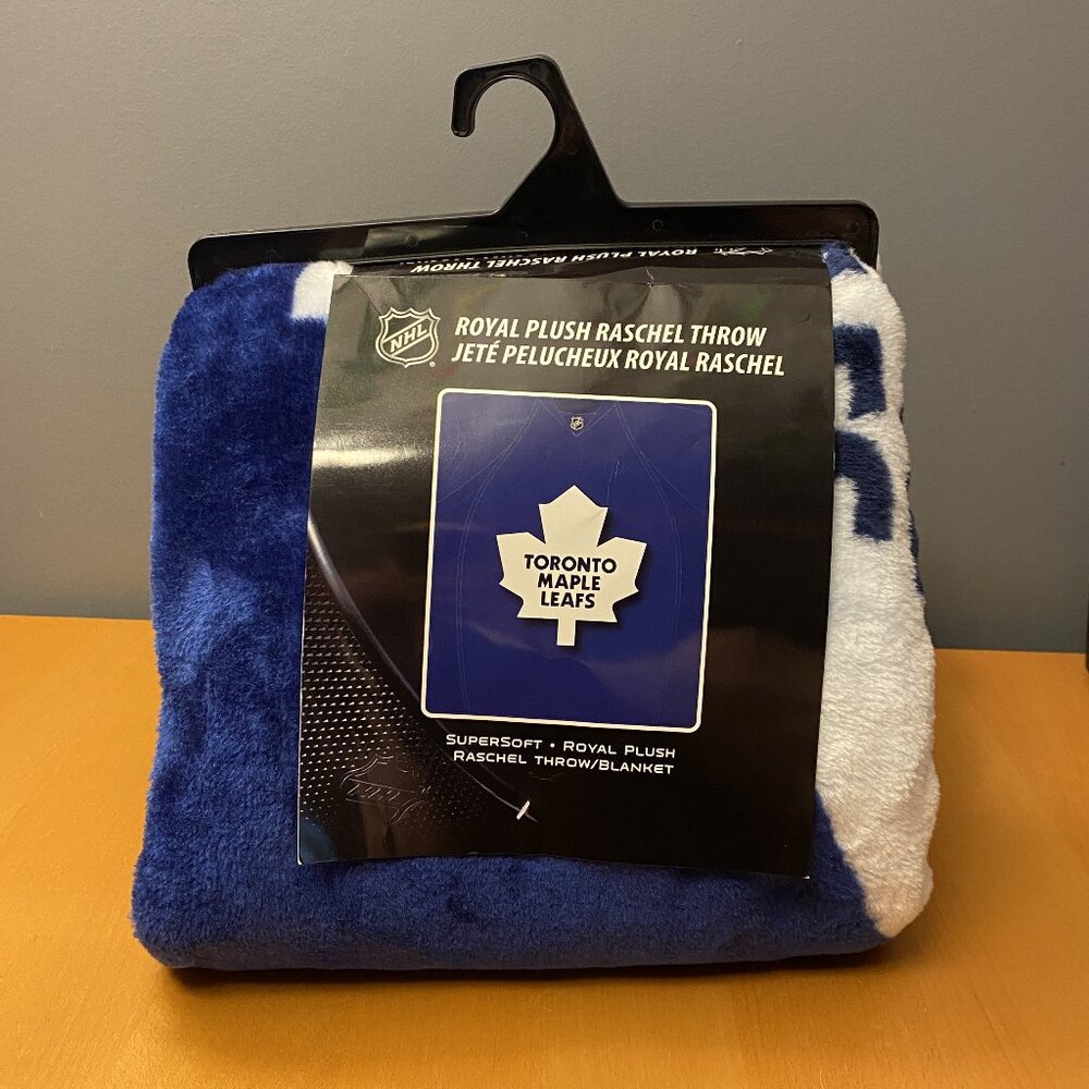 NHL Toronto Maple Leafs Royal Plush Raschel Throw Blanket 50" x 60"